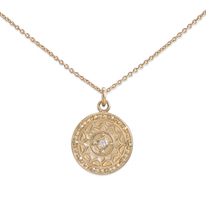 Mandala Necklace with Solitaire Gemstone