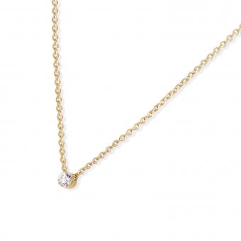 Solitaire Invisible Necklace with 2mm Gemstones