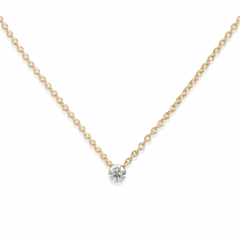 Solitaire Invisible Necklace with 2mm Gemstones
