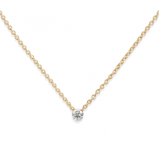 Solitaire Invisible Necklace with 2mm Gem