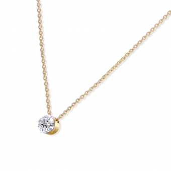 Solitaire Invisible 3mm Gemstone Necklace