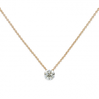 Solitaire Invisible 3mm Gemstone Necklace
