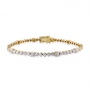 Gold Square-Round Tennis Bracelet with Gemstones