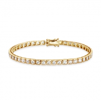 Half Bezel setting Diamonds Tennis Bracelet 