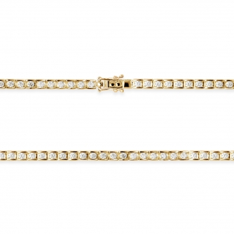 Half Bezel setting Diamonds Tennis Bracelet 