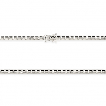 Square Solid Gold Tennis Bracelet 