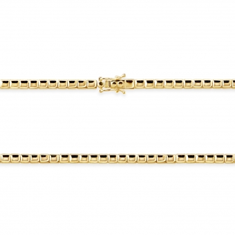 Square Solid Gold Tennis Bracelet 
