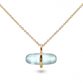 Aurum Aquamarine Pillgem Necklace