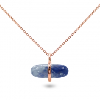 Aurum Blue Aventurine Pillgem Necklace
