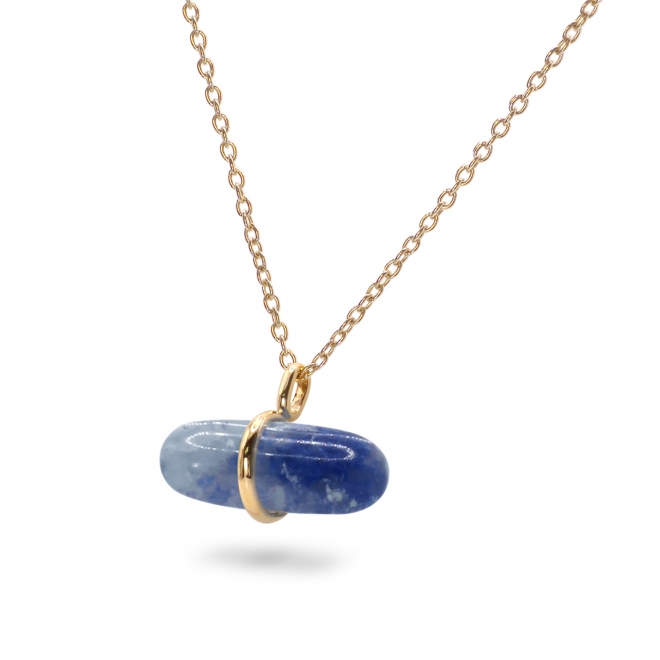 Aurum Blue Aventurine Pillgem Necklace