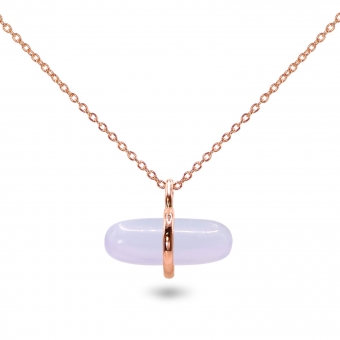 Aurum Blue Lace Agate Pillgem Necklace
