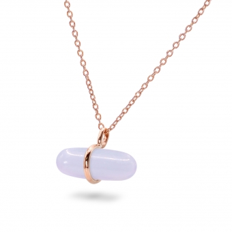 Aurum Blue Lace Agate Pillgem Necklace