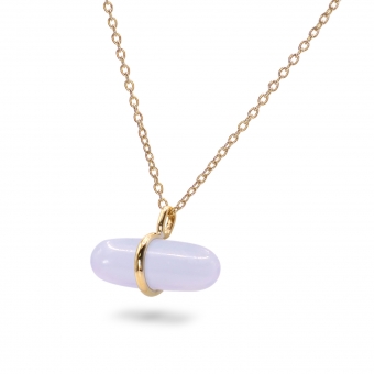 Aurum Blue Lace Agate Pillgem Necklace