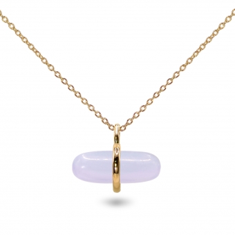 Aurum Blue Lace Agate Pillgem Necklace