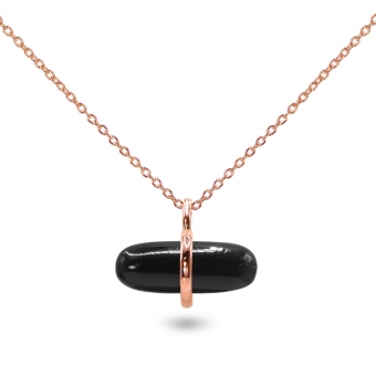 Aurum Black Onyx Pillgem Necklace