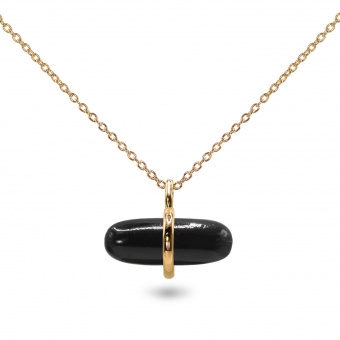 Aurum Black Onyx Pillgem Necklace
