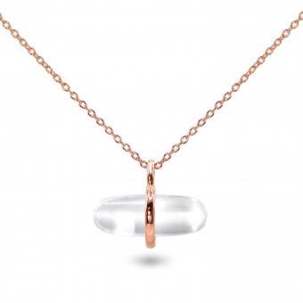 Aurum Crystal Quartz Pillgem Necklace