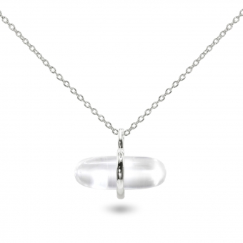 Aurum Crystal Quartz Pillgem Necklace