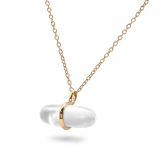 Aurum Crystal Quartz Pillgem Necklace