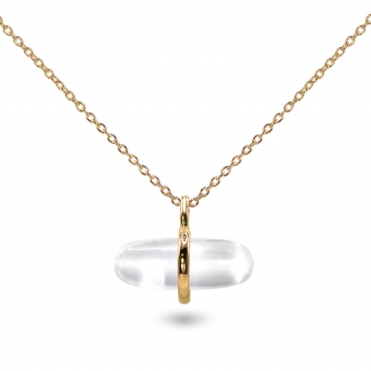 Aurum Crystal Quartz Pillgem Necklace