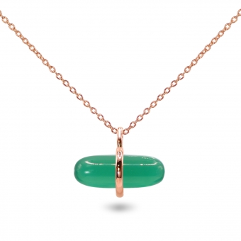 Aurum Green Agate Pillgem Necklace