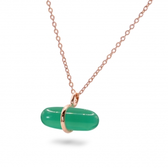 Aurum Green Agate Pillgem Necklace