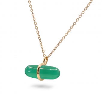 Aurum Green Agate Pillgem Necklace