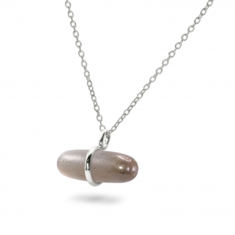 Aurum Grey Moonstone Pillgem Necklace