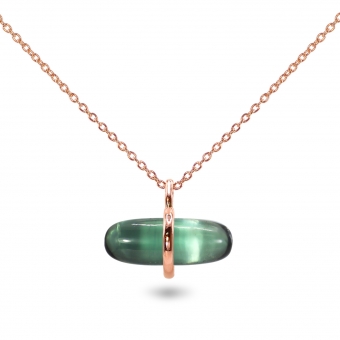 Aurum Green Tourmaline Pillgem Necklace
