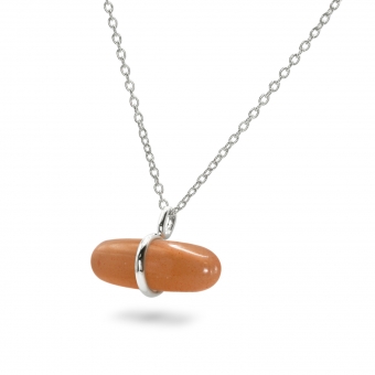 Aurum Peach Moonstone Pillgem Necklace