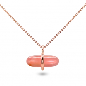 Aurum Peach Opal Pillgem Necklace