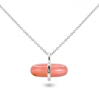 Aurum Peach Opal Pillgem Necklace