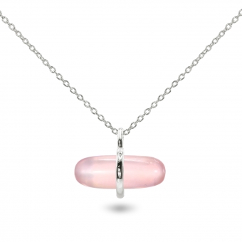 Aurum Rose Quartz Pillgem Necklace