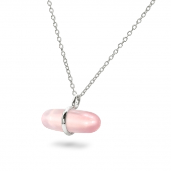 Aurum Rose Quartz Pillgem Necklace