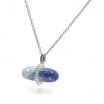 Diamanta Blue Aventurine Pillgem Necklace
