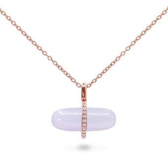 Diamanta Blue Lace Agate Pillgem Necklace