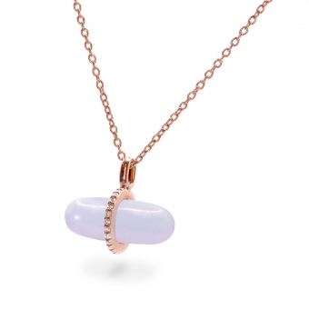 Diamanta Blue Lace Agate Pillgem Necklace
