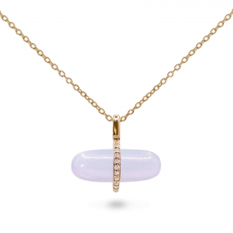 Diamanta Blue Lace Agate Pillgem Necklace