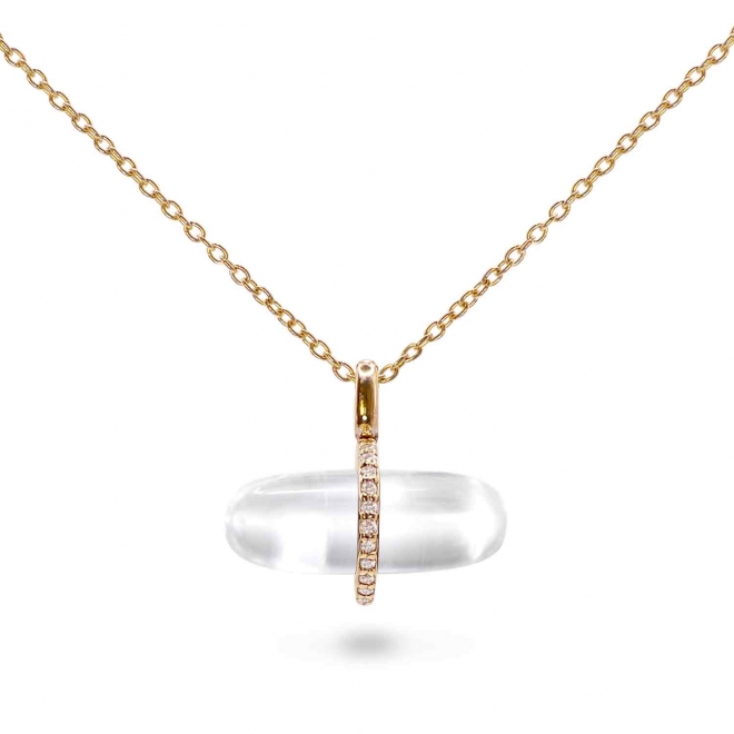 Diamanta Crystal Quartz Pillgem Necklace