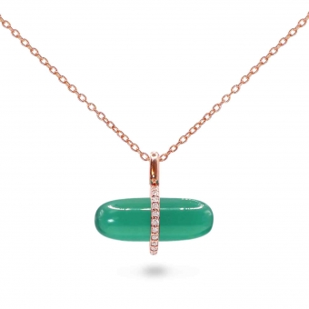 Diamanta Green Agate Pillgem Necklace