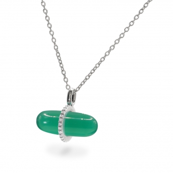 Diamanta Green Agate Pillgem Necklace