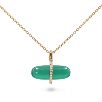 Diamanta Green Agate Pillgem Necklace