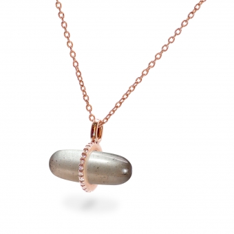 Diamanta Grey Moonstone Pillgem Necklace