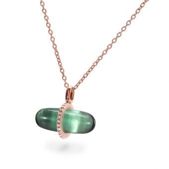 Diamanta Green Tourmaline Pillgem Necklace