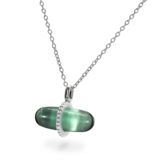 Diamanta Green Tourmaline Pillgem Necklace