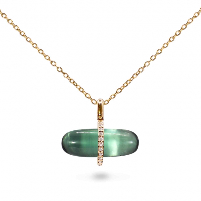 Diamanta Green Tourmaline Pillgem Necklace