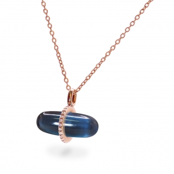 Diamanta London Blue Topaz Pillgem Necklace