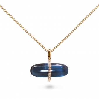 Diamanta London Blue Topaz Pillgem Necklace