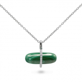 Diamanta Malachite Pillgem Necklace