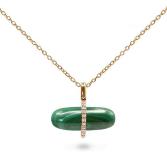 Diamanta Malachite Pillgem Necklace